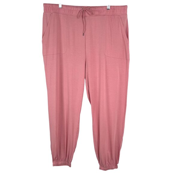 J. Crew Eco Dreamiest Pajama Jogger Pant Womens 2XL Pink Stretch NWT PT-2598 - Picture 1 of 9